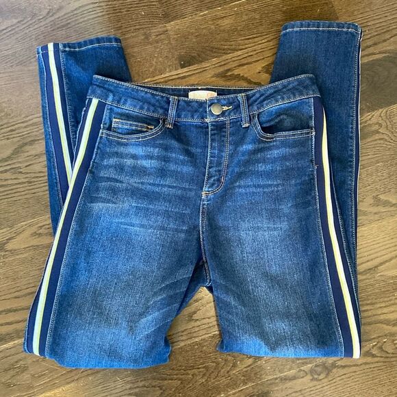 GB Skinny Tuxedo Stripe Jeans Size 9 - Picture 1 of 4